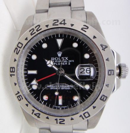 Replica Rolex Explorer II Black Dial Stainless Steel Watch
